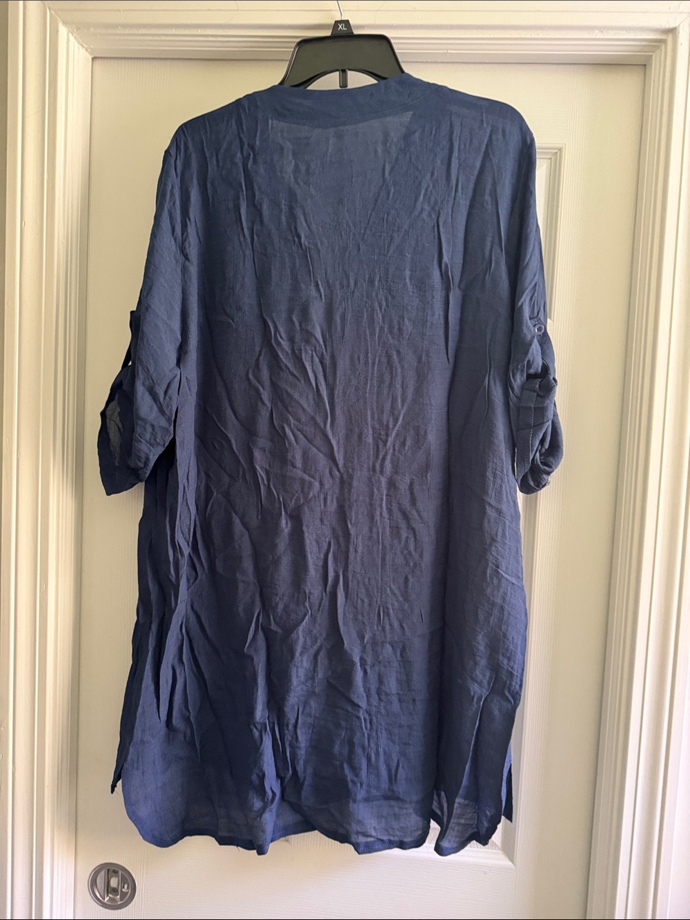Beach Coverup, Swim Coverup - Long Navy Button-Front Women's - Extra Large XL - Picture 5 of 5